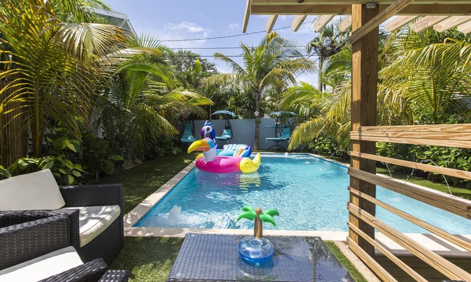 Grandview Heights House | Guesthouse Bungalows w/ Heated Pool, Patio, Bar, and Grills!