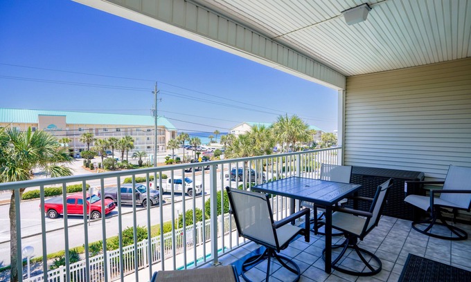Crystal Beach Condo | Gulf view, direct beach access, heated pool, hot tub