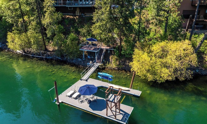 Hayden Lake House | Hayden Lakefront Retreat, Private Dock, Game Room, 3 Decks & Lake Views