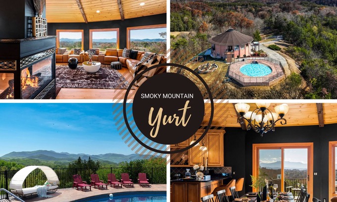 Sevierville Cabin | Heated pool, 360 view yurt near shopping!