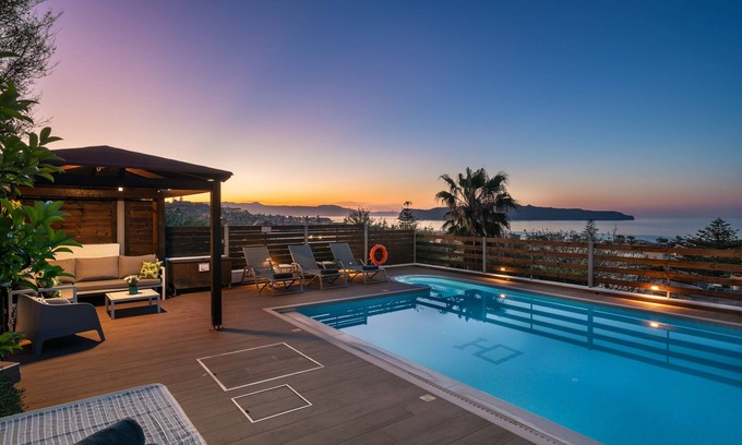 Kato Stalos Villa | Heated pool & Sauna