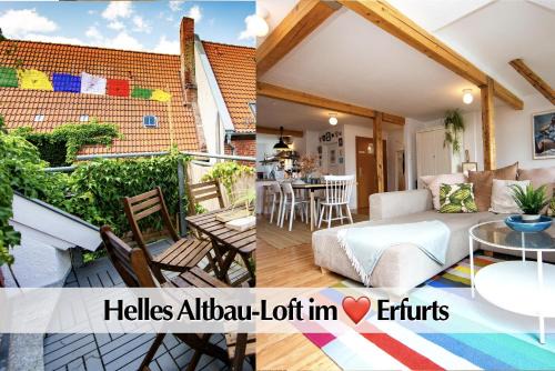 Andreasvorstadt Apartment | Helles 80m2 Maisonette-Loft mit Balkon, Kingsize Bett, Smart-TV, etc