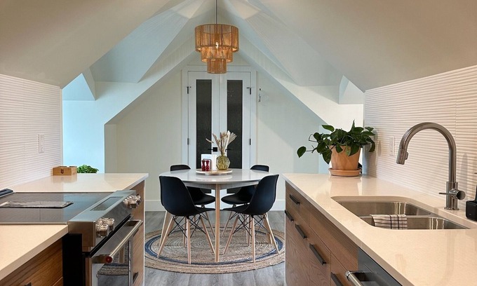 Northeast Edmonton House | Heritage-Inspired Guesthouse | Luxe Bath & Elegant Ceilings