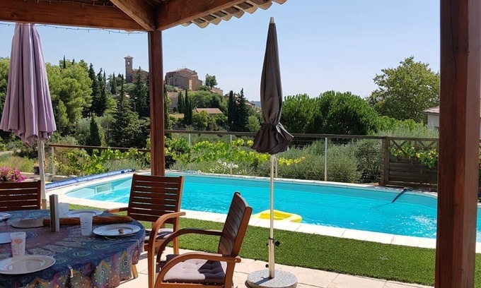 Montouliers Villa | Hillside villa with private pool, terraces and stunning views.