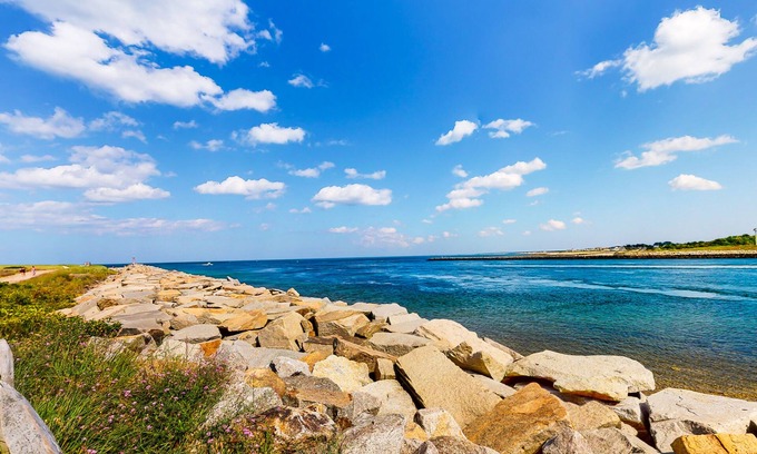 Sagamore Beach House | Historic, dog-friendly home with a full kitchen, furnished patio, & yard