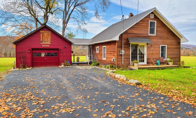 Waitsfield House | Historic home on 1 acre with snowmobile trails in backyard & mountain views