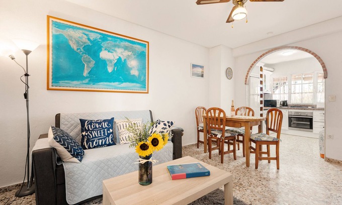 Playas del Palo House | Holiday Home 'Coral Beach' with Sea Views, Wi-Fi and Air Conditioning