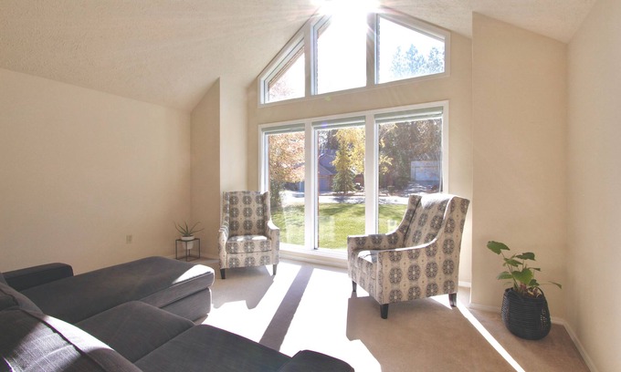 Spokane House | Home w/Deck & Yard - Purple King Bed - Workspace - Neighborhood Hiking Trails