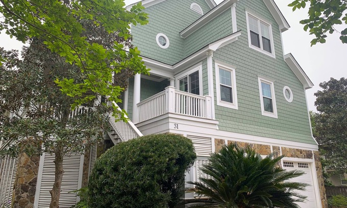 North Litchfield Beach House | Home with covered porch, decks & private pool at North Litchfield Beach.