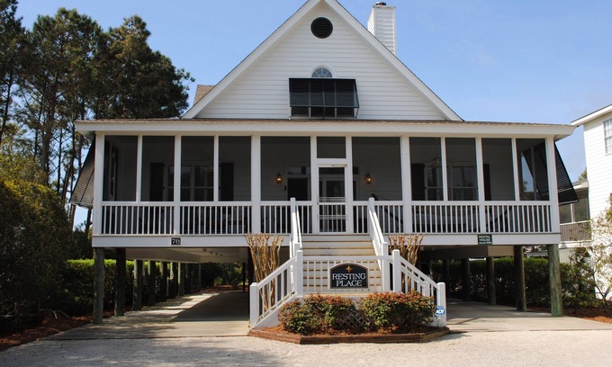 North Litchfield Beach House | Home with screened porch, deck, hammock and easy beach access located at North Litchfield Beach.