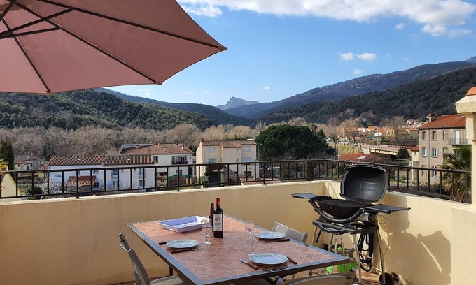 Arles-sur-Tech House | House with roof terrace, panoramic view, sleeps 4 to 6. Pets allowed