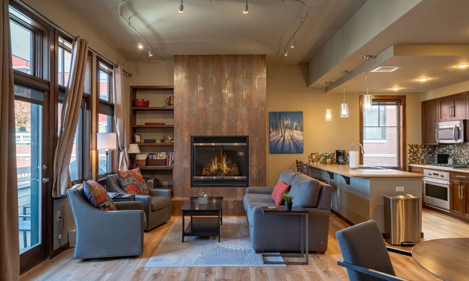 Downtown Steamboat Springs Condo | Howelsen Place A302 | Downtown Condo | Private Parking Garage | Fire Pit with Views