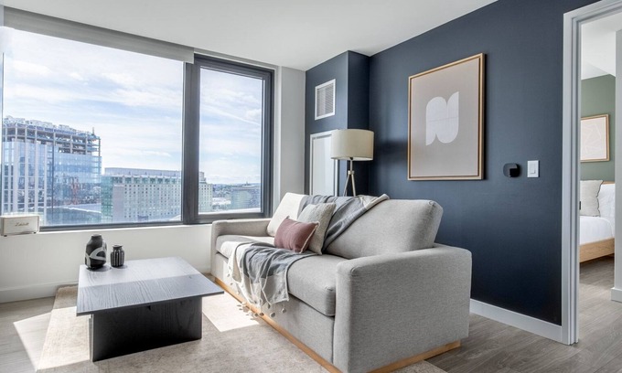 Seaport District Apartment | Ideal Seaport Studio w/Gym, Pool, W/D, Doorman