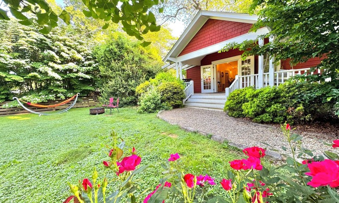 Brevard House | Incredible fenced in dog friendly cottage in downtown Brevard with hot tub!