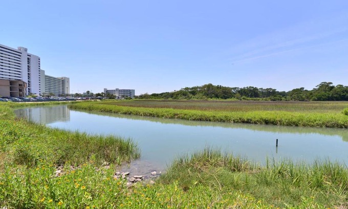 Myrtle Beach House | Inlet Waterfront Steps to Beach w Pool