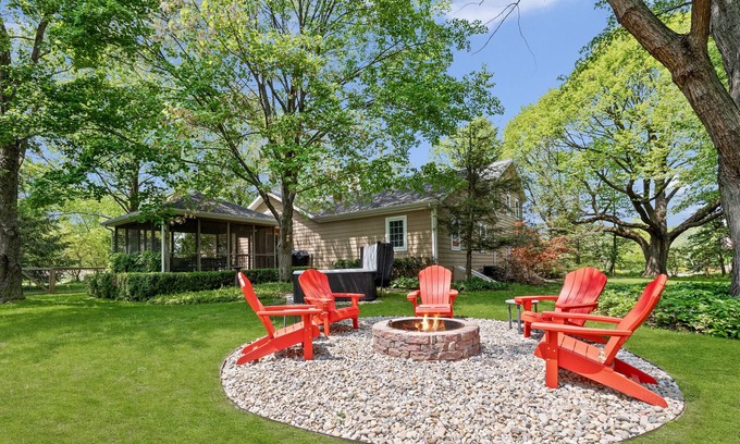 Sawyer House | Juniper Presents: Luxurious Vacay Home on 2.5 Acres w/Pond, Hot Tub + Firepit