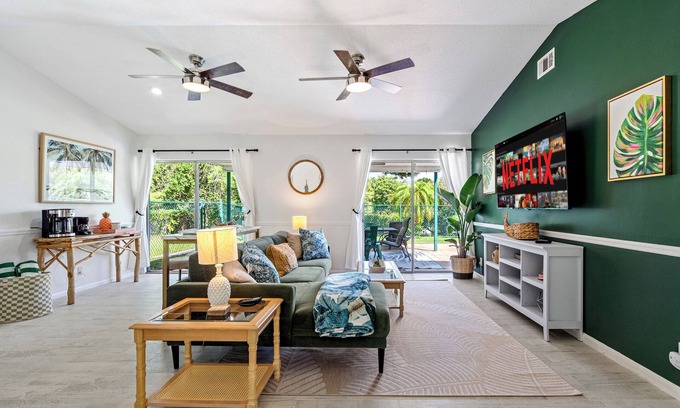 Jupiter Landing House | Jupiter Palm Oasis! Lakefront Pool Home w/Game Room, BBQ, Beach Chairs, Coffee!