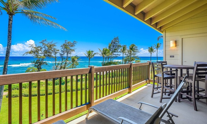 Lihue Condo | Kaha Lani Resort #325, Oceanfront, Steps to Beach, No Resort Fees!