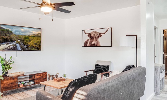 Abilene Condo | Kick back and relax in this calm, stylish space.
