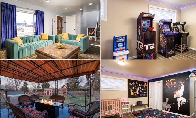 Northglenn House | ☆Kid Friendly ☆Hot Tub ☆Fire Pit ☆Arcades ☆Billiard ☆Gym