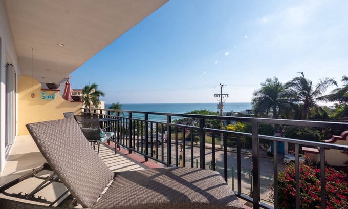 Emiliano Zapata Condo | La Azulita - air conditioned beach bungalow just steps from the sand & surf