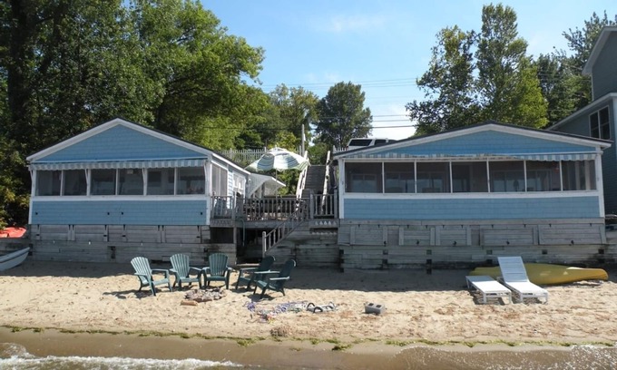 Colchester Cottage | Lake Champlain lakefront cottages with beautiful mountain views.