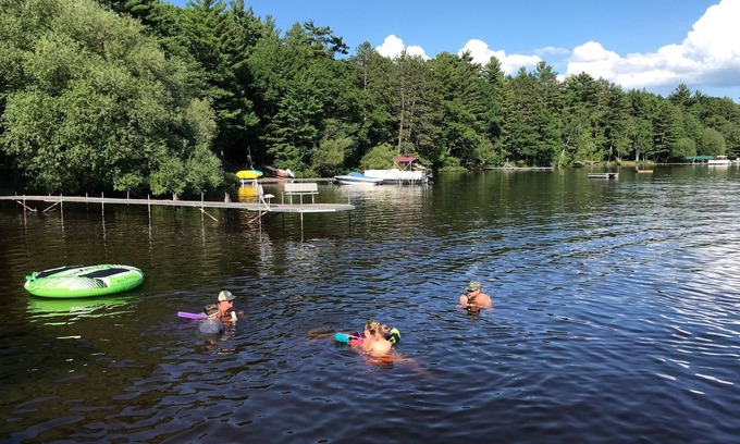 Lake Nebagamon Cottage | Lake Cottage with Great View and 100' Beachfront; Pontoon boat available.