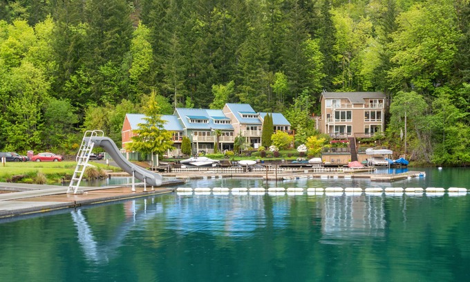 Port Angeles House | Lake Sutherland Retreat | Lakefront townhouse with dock, 2 kayaks, grill, W/D