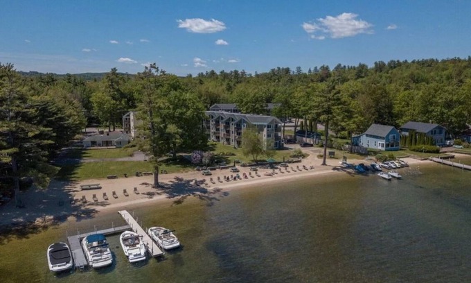 Gilford Condo | Lake view condo, Private Beach, Private concert entrance, pool