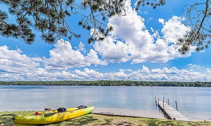 Johannesburg House | Lakefront 3 bedroom with indoor hot tub, close to both Gaylord and Lewiston
