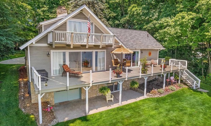 Gaylord House | Lakefront Chalet on Big Lake – 4BR Retreat with Dock & Beautiful Views