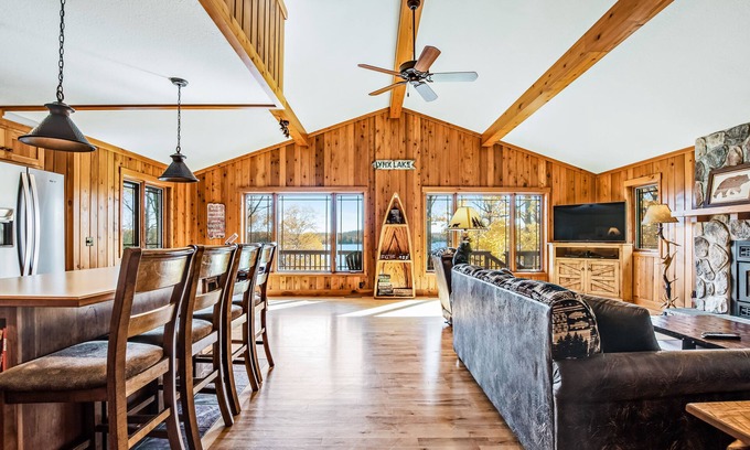 Presque Isle House | Lakefront, dog-friendly retreat w/ kayaks, canoe, basketball, & beach area