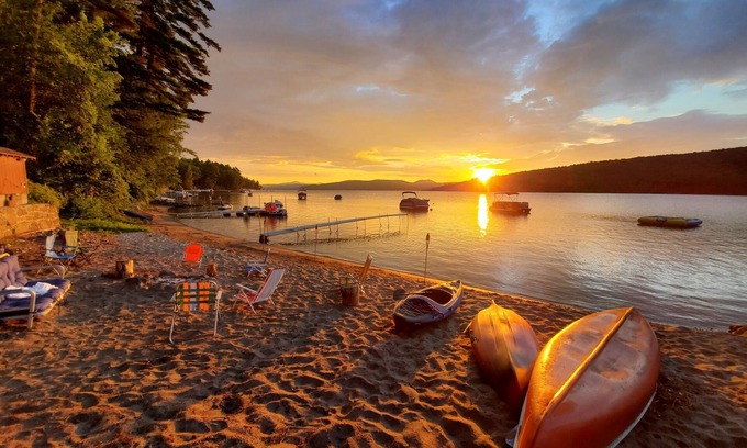 Schroon Lake House | Lakefront home private beach on Schroon Lake