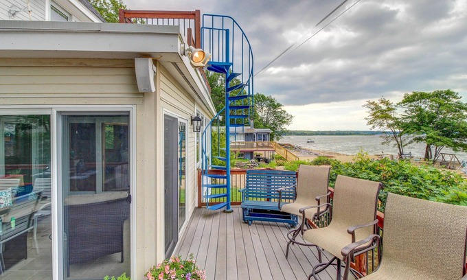 Malletts Bay House | Lakefront home with water access, views of the mountains, private deck & patio