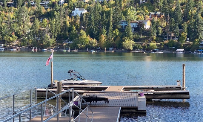 Hayden Lake House | LAKEFRONT HOUSE with boat dock in TOWN and CLOSE TO 3 SKI RESORTS!