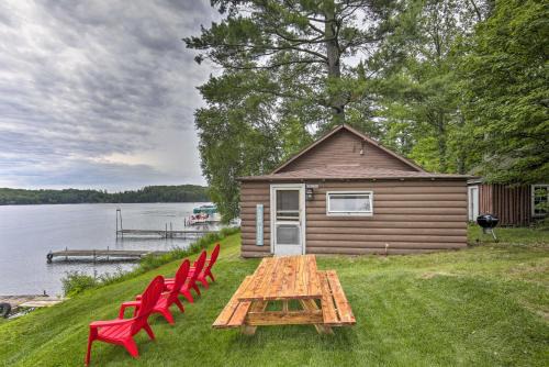 Minocqua House | Lakefront Minocqua Cabin with Dock and Fire Pit!