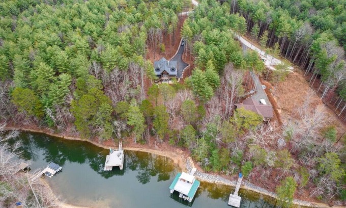 Nebo House | Lakefront on Lake James with dock, boat slip, and hot tub