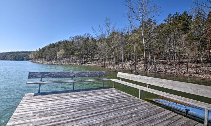 Emerald Beach House | Lakefront Table Rock Getaway with Private Swim Dock!