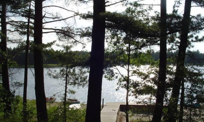 Gaylord Cabin | Lakeside Log Home, fireplace, snowmobile trails, parking, skiing, dog-friendlyn