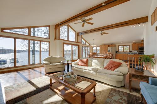 Sister Lakes House | Lakeside Michigan Retreat with Boat Dock and Fireplace