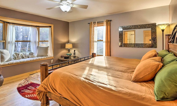 Brill Cabin | Lakeside Sarona Home: Private Dock & Fire Pit!