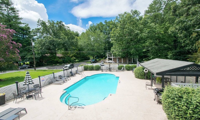 Flat Rock Condo | Lakeview 1BR Condo w/Deck | Walk to Village