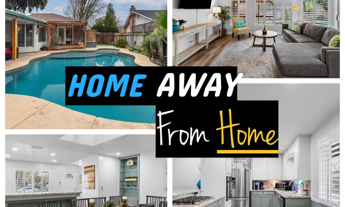 Modesto House | Large 4 Bedroom Home - Pool - Mini Golf - FirePit