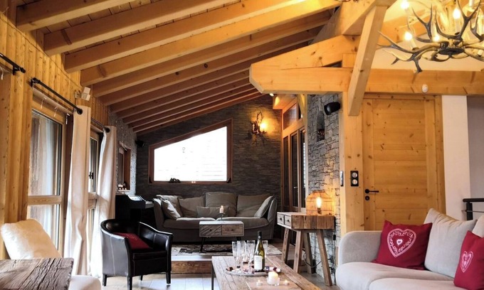 Plan Peisey Apartment | Large chalet-style duplex in Peisey-Vallandry with terraces and sauna