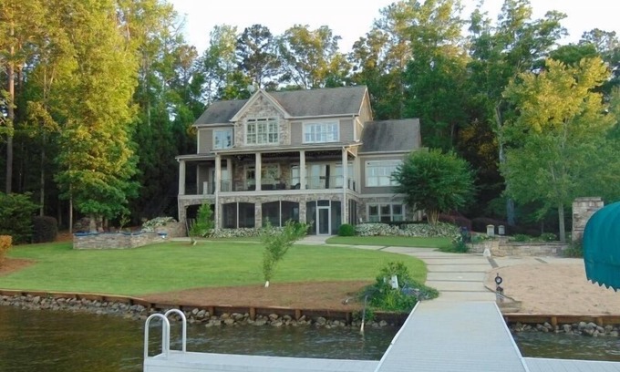 Lake Oconee House | Large Lakefront Home with Spa, Outdoor Fireplace on Main Lake, House generator