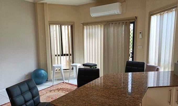 Merrylands House | Large Queen Bedroom with Air Conditioner