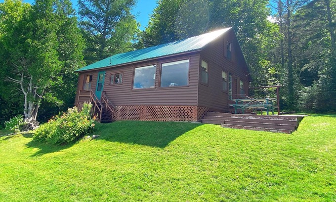 Rangeley Plantation House | 🐾Linn Lakeside - Very private, rustic cottage on 400 feet of Rangeley Lake frontage, dog friendly