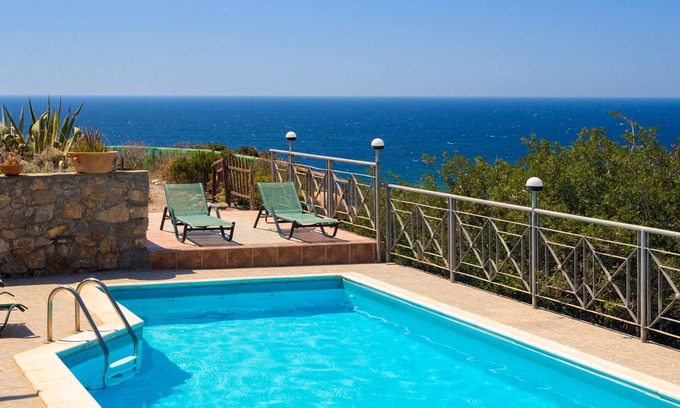 Livadia Villa | Livadia Villa with private pool and sea view - 13 min from Elafonissi Beach