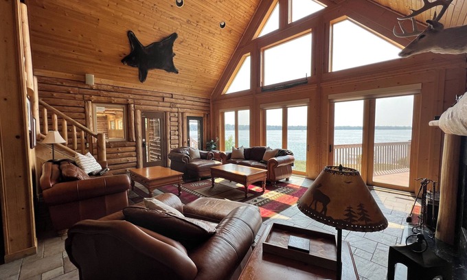 Arkdale Cabin | Log Cabin w/indoor pool on Lake, 30 Min from Wis Dells! 8 min. from Sand Valley