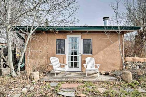 San Cristobal House | Log Casita Overlooking Pond and Waterfall near Taos, New Mexico